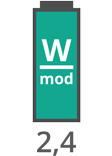 Puissance: 2,4 W/mod