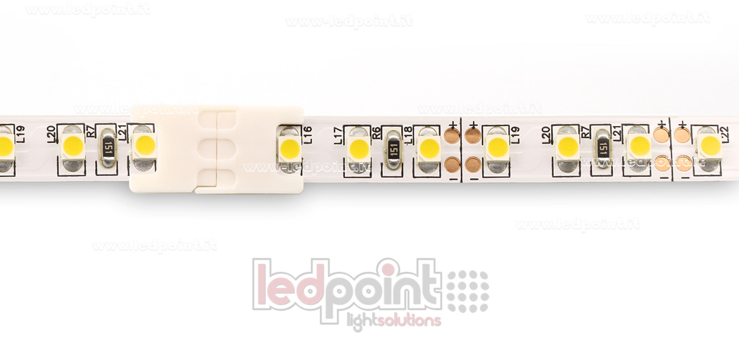 Connecteur pour jonction pour 2835 et 3528 rubans led monochromes (PCB 8mm), version réduite Connecteur pour jonction pour 2835 et 3528 rubans led monochromes (PCB 8mm), version réduite