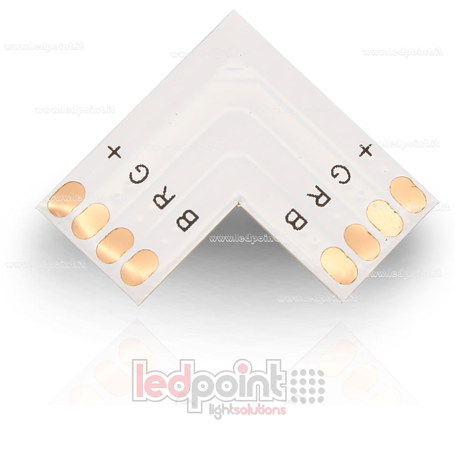 Joint à souder à “L” pour RGB rubans led (PCB 10mm) Joint à souder à “L” pour RGB rubans led (PCB 10mm)