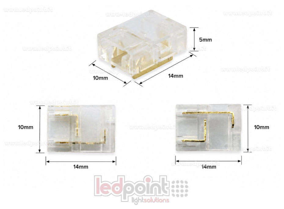 Connecteur transparent pour câbles et jonction de rubans LED et COB avec PCB de 8mm, 12 utilisations en 1, avec 2 broches Connecteur transparent pour câbles et jonction de rubans LED et COB avec PCB de 8mm, 12 utilisations en 1, avec 2 broches