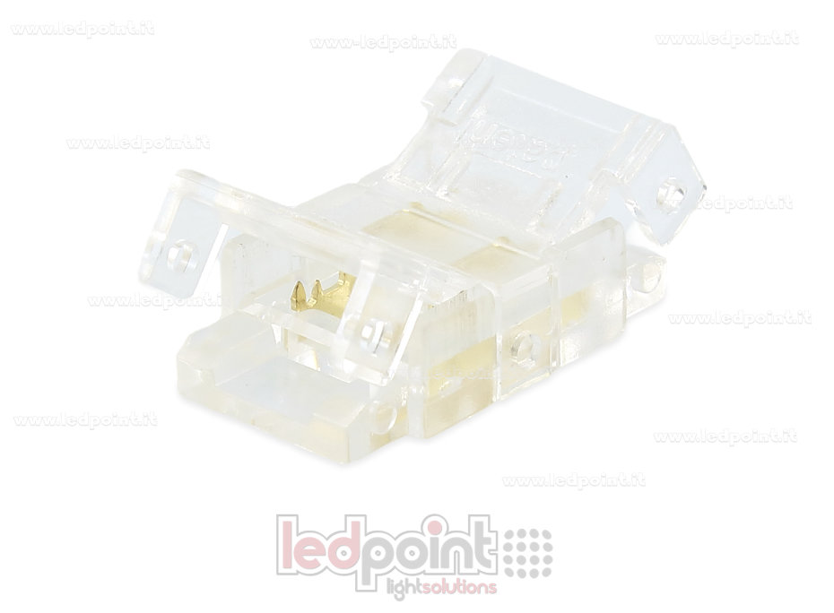 Connecteur transparent à 2 broches pour la jonction de rubans COB avec PCB de 8mm Connecteur transparent à 2 broches pour la jonction de rubans COB avec PCB de 8mm