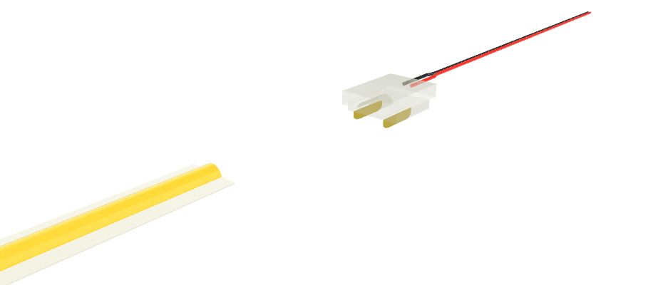 Connecteur double à 2 broches avec câble de 10cm pour rubans LED et COB de 8mm, version réduite