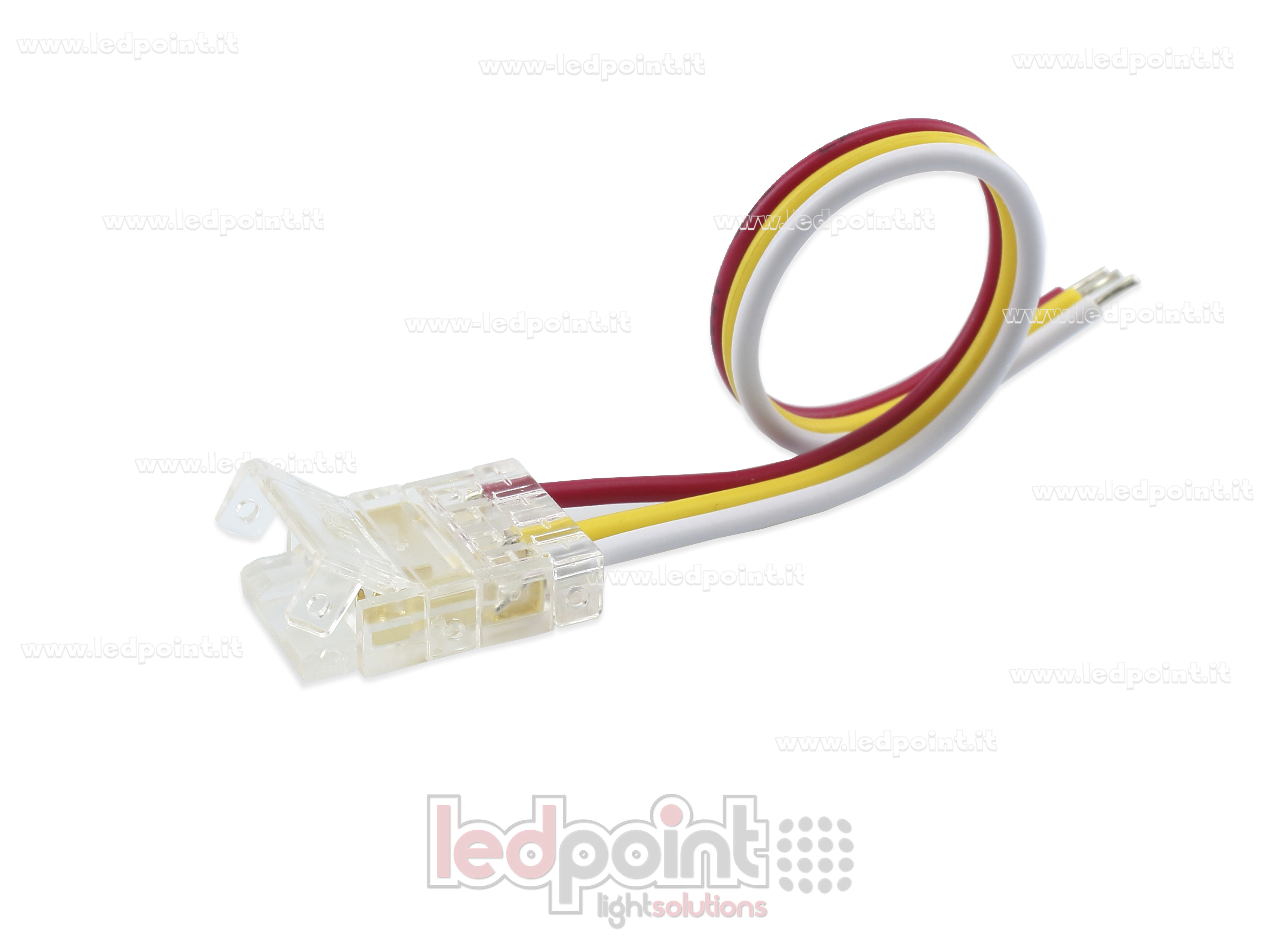 Connecteur transparent avec câble de 10 cm, pour COB de 10 mm sur circuit imprimé, 3 broches, version compacte