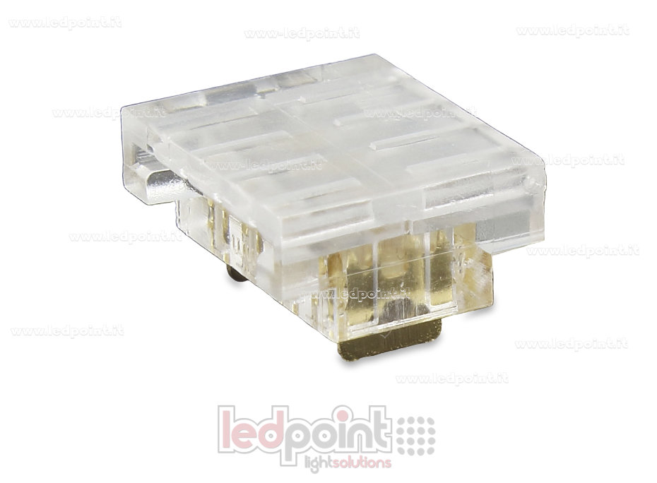 Connecteur transparent pour raccorder des rubans LED à un circuit imprimé de 10 mm, 4 broches Connecteur transparent pour raccorder des rubans LED à un circuit imprimé de 10 mm, 4 broches