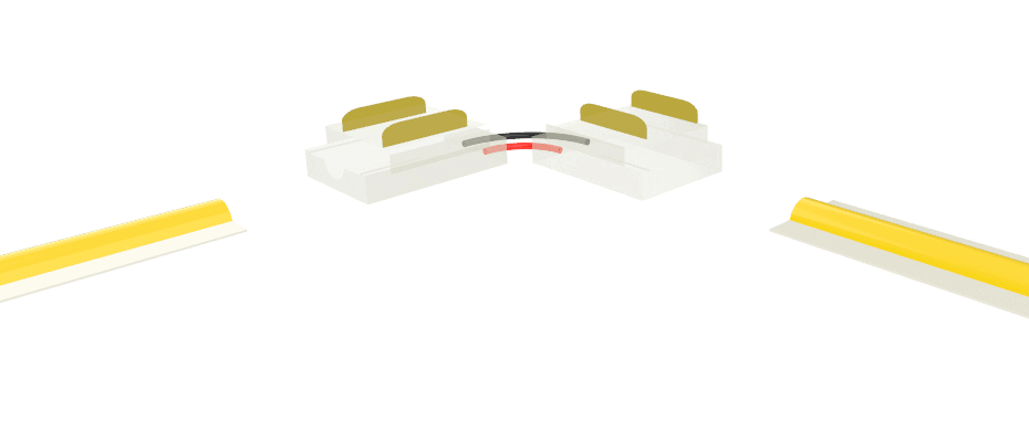 Connecteur en L pour jonction de ruban et COB avec PCB de 8mm à 2 broches Connecteur en L pour jonction de ruban et COB avec PCB de 8mm à 2 broches