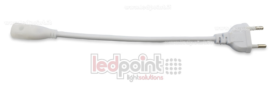 Connecteur pour 230V ruban led COB avec 20cm cable et prise PCB 8mm Connecteur pour 230V ruban led COB avec 20cm cable et prise PCB 8mm