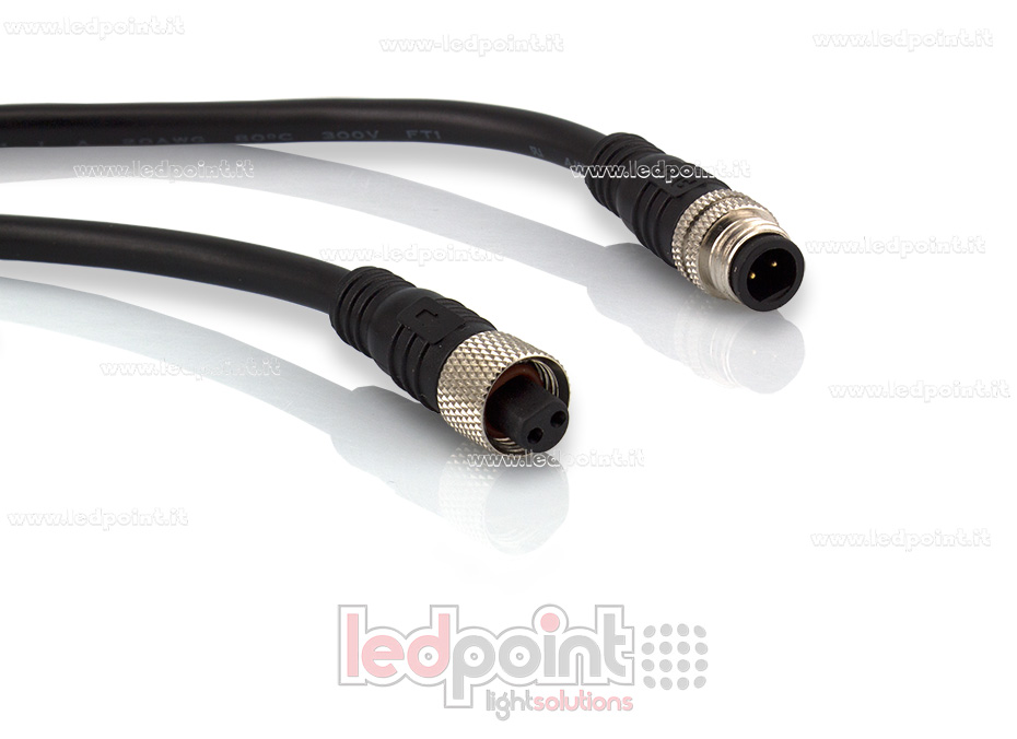 Connecteur imperméable IP66 pour ruban mono couleur, 2 pins,  22-20 AWG CMW-C2-BK