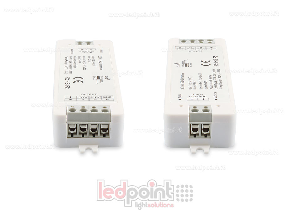 Kit télécommande + contrôleur RGB 12/24V, 3ch*4A, RF 2.4G Kit télécommande + contrôleur RGB 12/24V, 3ch*4A, RF 2.4G