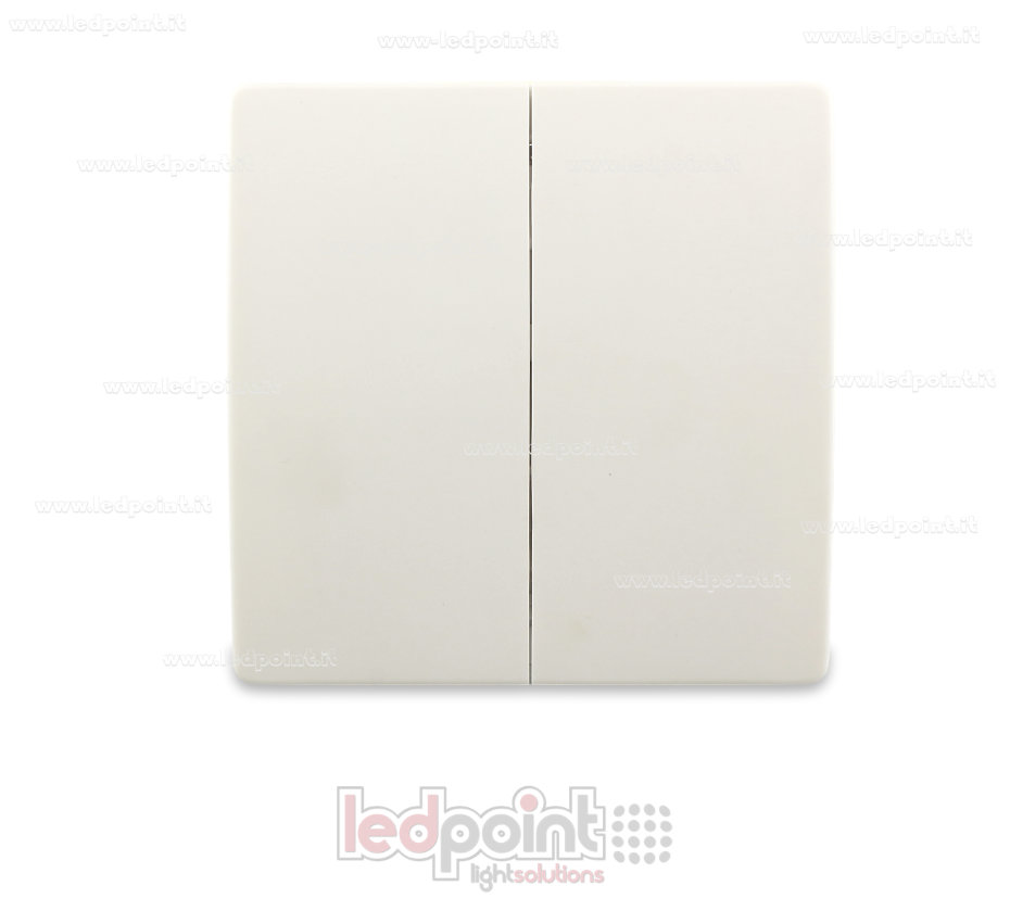 Télécommande murale blanche 86x86mm avec 2 boutons, 433Mhz Télécommande murale blanche 86x86mm avec 2 boutons, 433Mhz