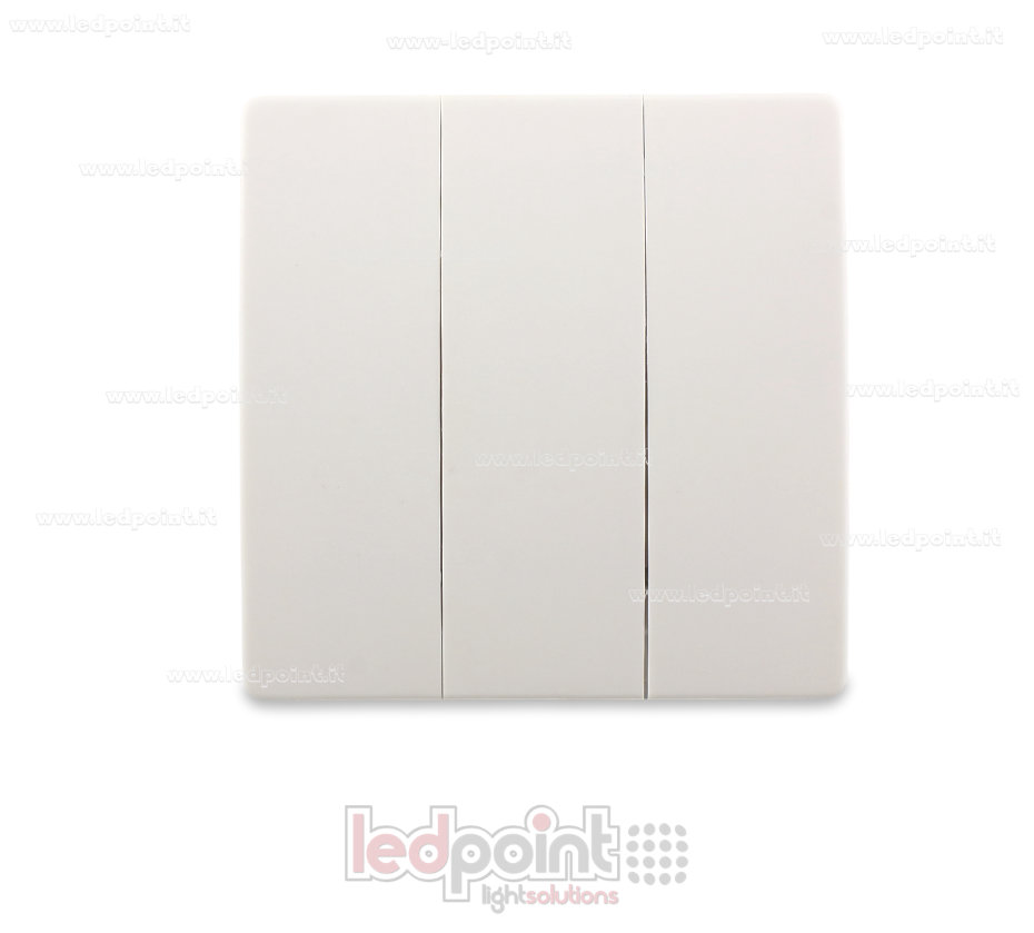 Télécommande murale blanche 86x86mm avec 3 boutons, 433Mhz Télécommande murale blanche 86x86mm avec 3 boutons, 433Mhz