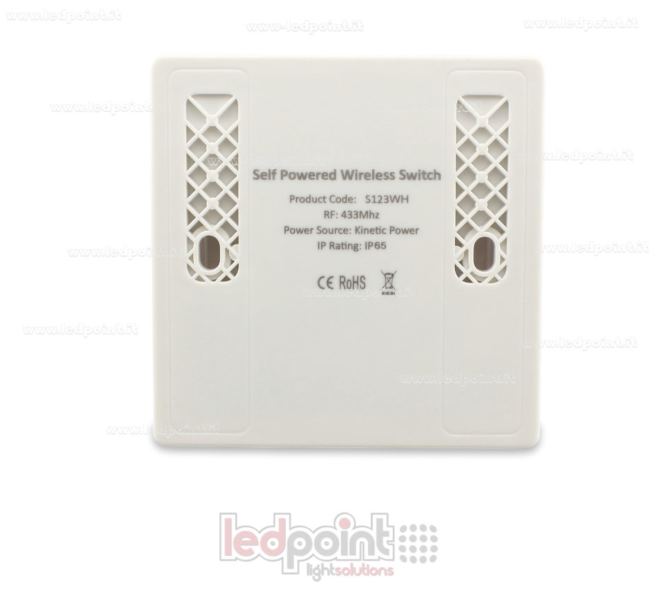 Télécommande murale blanche 86x86mm avec 3 boutons, 433Mhz Télécommande murale blanche 86x86mm avec 3 boutons, 433Mhz
