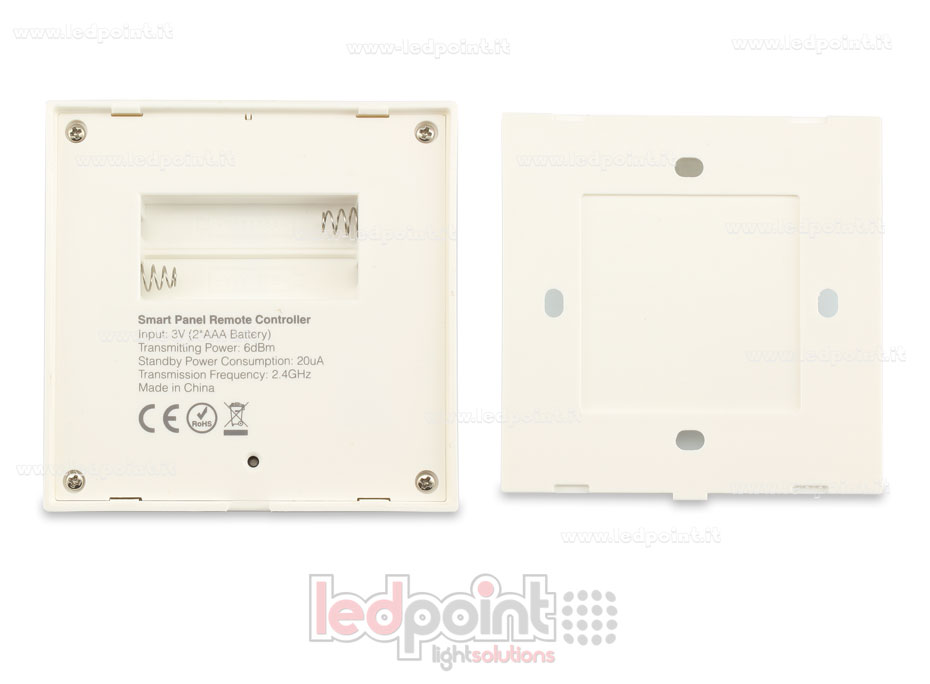 Telecomando da parete 86x86mm monocromatico 4 zone RF2.4G CTR-MON-P8640-RF241