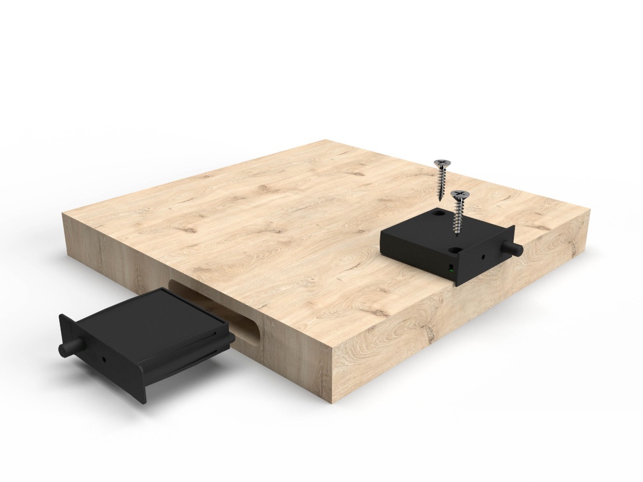 Interrupteur de porte sans fil et sans pile, Noir, RF 433Mhz Interrupteur de porte sans fil et sans pile, Noir, RF 433Mhz