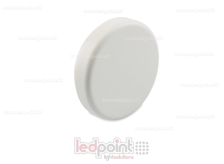 Bouton mural rond 60 mm de diamètre blanc, auto-alimenté