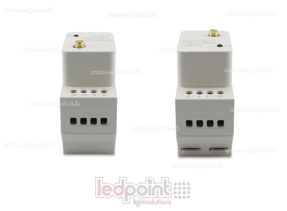 Contrôleur 2 canaux*10 A, 110/240 V, 1 000 W/canal RF 433 MHz Contrôleur 2 canaux*10 A, 110/240 V, 1 000 W/canal RF 433 MHz