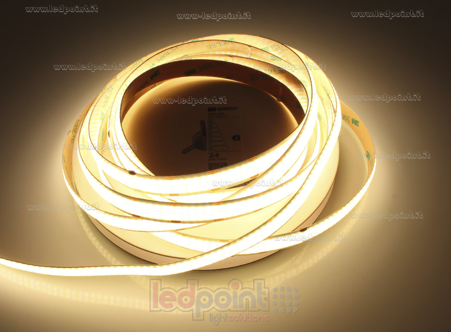 Ruban led COB 24V IP20 3000K 600led/m