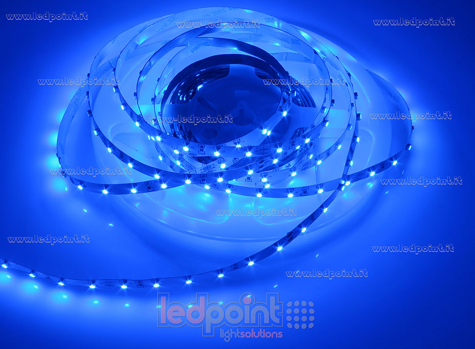 Ruban led 3528 24V IP20 467-470nm 60led/m