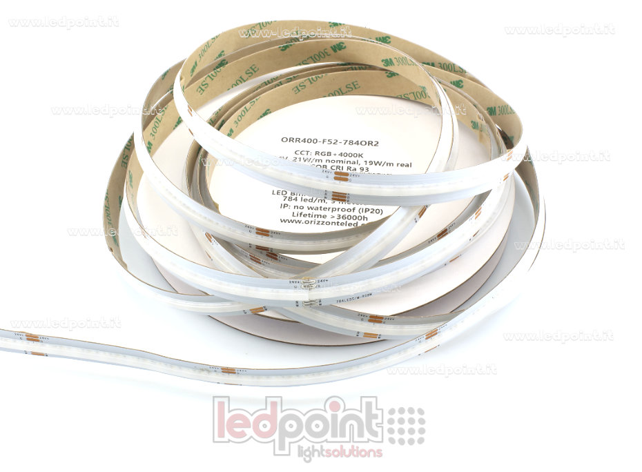 Ruban led COB 24V IP20 4000K 392+392led/m