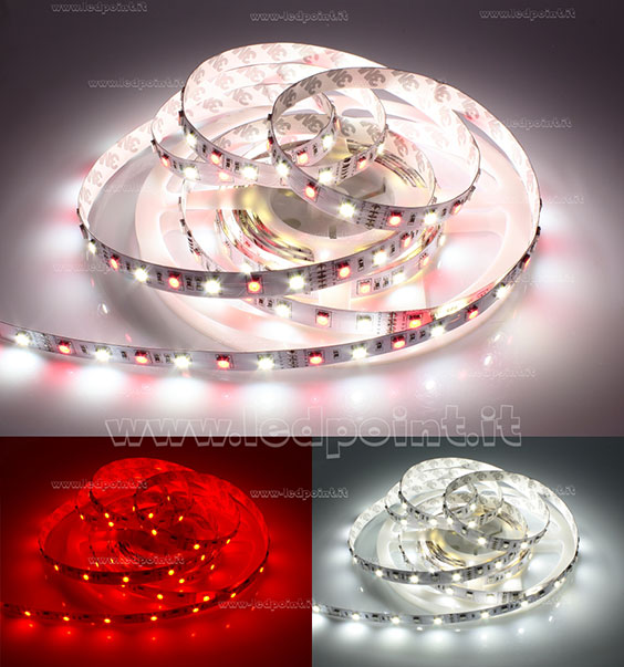 Ruban led 5050 12V No 4250-4500K 300 led (60led/m) e 0 lumen/m