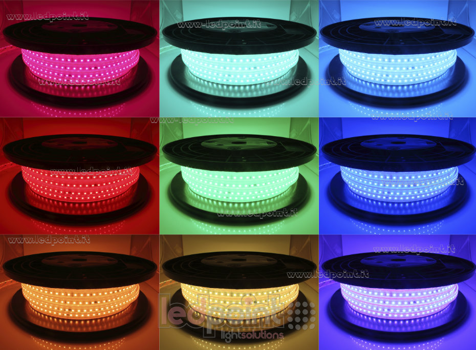 Ruban led 2835 230V IP65 RGB 96led/m
