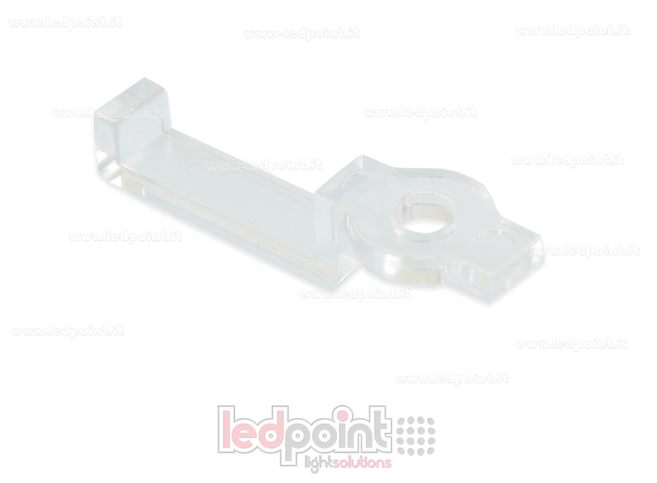 Clip de fixation en plastique pour ruban LED IP6x 12x4mm avec vis latérale unique