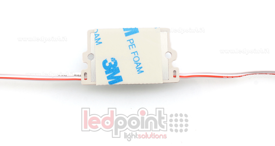 Module led 2835, 1,4W 24V, blanc chaud 3000K, IP65 avec lentille 18°*50°