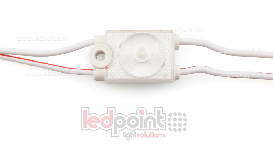 Module led 2835, 0,5W 24V, blanc chaud 3000K, IP65 avec lentille 175° Module led 2835, 0,5W 24V, blanc chaud 3000K, IP65 avec lentille 175°