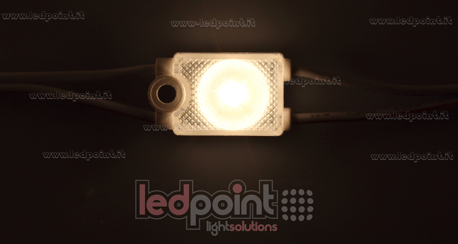 Module led 2835, 0,5W 24V, blanc chaud 3000K, IP65 avec lentille 175° Module led 2835, 0,5W 24V, blanc chaud 3000K, IP65 avec lentille 175°