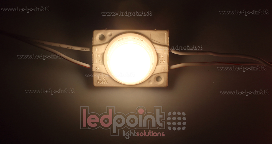 Module led 3030 Philips 2,4W 12V, blanc chaud 2700-3300K, IP65 avec lentille 18°*45° Module led 3030 Philips 2,4W 12V, blanc chaud 2700-3300K, IP65 avec lentille 18°*45°