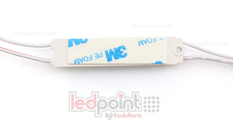 Module 3 led 2835, 1,08W 24V, blanc chaud 3000K, IP65 avec lentille 175° Module 3 led 2835, 1,08W 24V, blanc chaud 3000K, IP65 avec lentille 175°