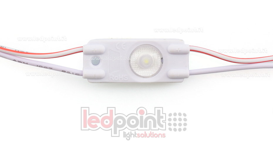 Module led 2835, 0,5W 12V, blanc froid 6000-6500K, IP65 avec lentille 165° Module led 2835, 0,5W 12V, blanc froid 6000-6500K, IP65 avec lentille 165°