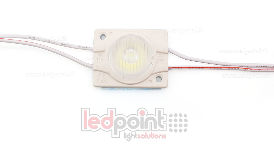 Module led 3030 Philips 2,4W 12V blanc froid 6000-7000K, IP65 avec lentille 18°*45° Module led 3030 Philips 2,4W 12V blanc froid 6000-7000K, IP65 avec lentille 18°*45°
