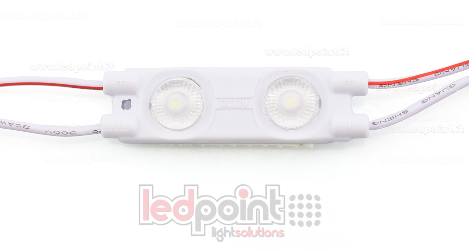 Module 2 led 2835, 0,72W 12V, blanc froid 6000-6500K, IP65 avec lentille 165° Module 2 led 2835, 0,72W 12V, blanc froid 6000-6500K, IP65 avec lentille 165°