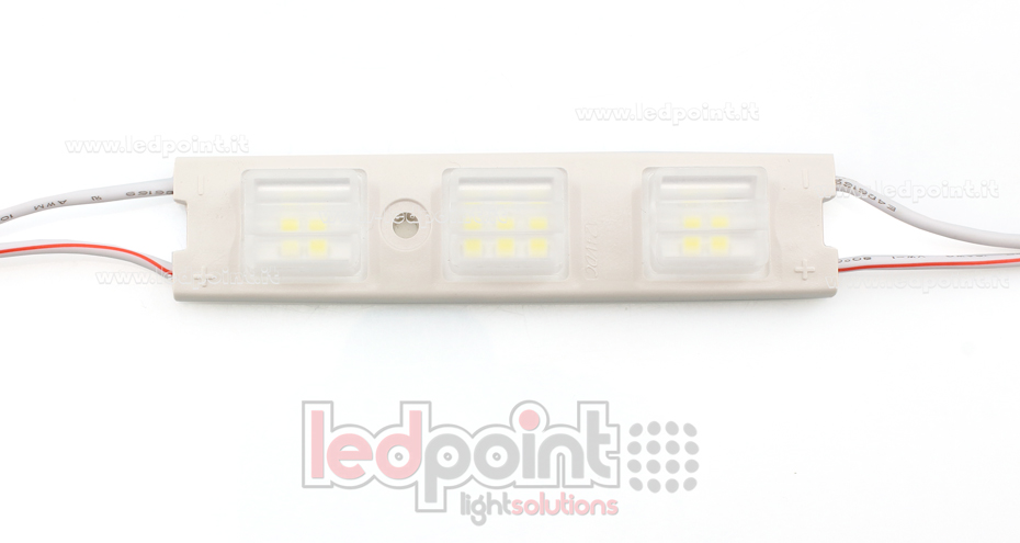 Module led 3014 Osram, 2,4W 24V, blanc froid 6500K, IP65 avec lentille 15°*85° Module led 3014 Osram, 2,4W 24V, blanc froid 6500K, IP65 avec lentille 15°*85°