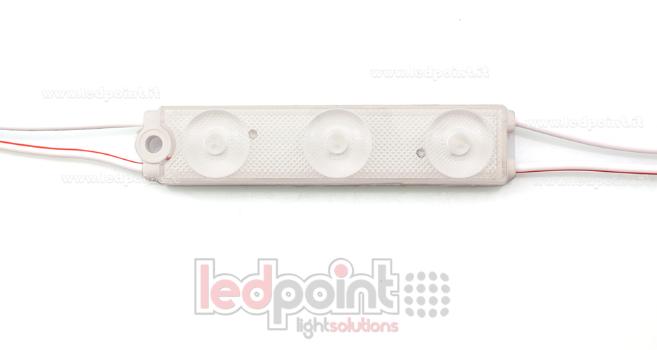 Module 3 led 2835, 1,08W 24V, blanc froid 6000-6500K, IP65 avec lentille 175° Module 3 led 2835, 1,08W 24V, blanc froid 6000-6500K, IP65 avec lentille 175°