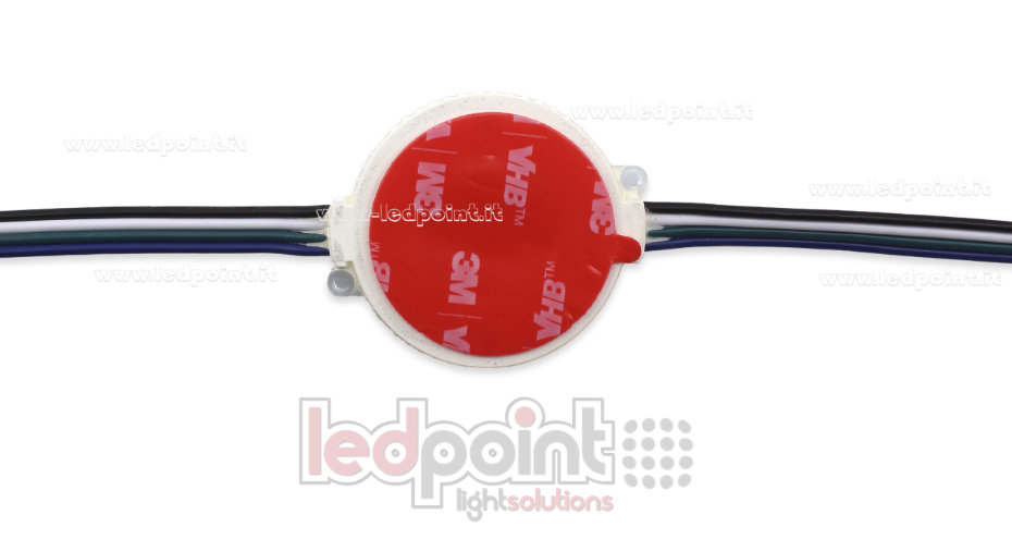 Module 6 led Pixel RGB 1804IC 3528 24V 1,44W IP67 avec lentille 165° Module 6 led Pixel RGB 1804IC 3528 24V 1,44W IP67 avec lentille 165°