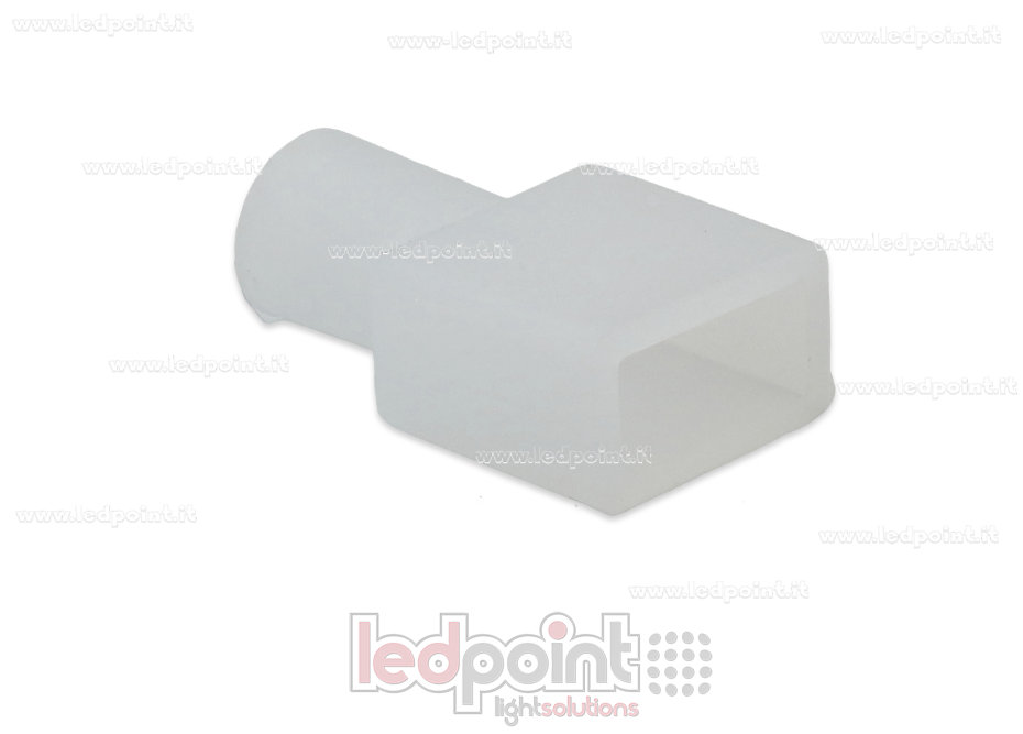 Embout terminal avec trou frontal pour câble d'alimentation pour Led Neon Flex 4x8mm Embout terminal avec trou frontal pour câble d'alimentation pour Led Neon Flex 4x8mm