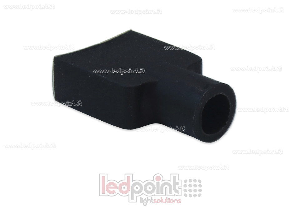Embout terminal noir avec trou frontal pour câble d'alimentation pour Led Neon Flex 6x12mm