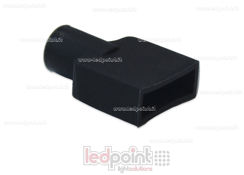 Embout terminal noir avec trou frontal pour câble d'alimentation pour Led Neon Flex 6x12mm