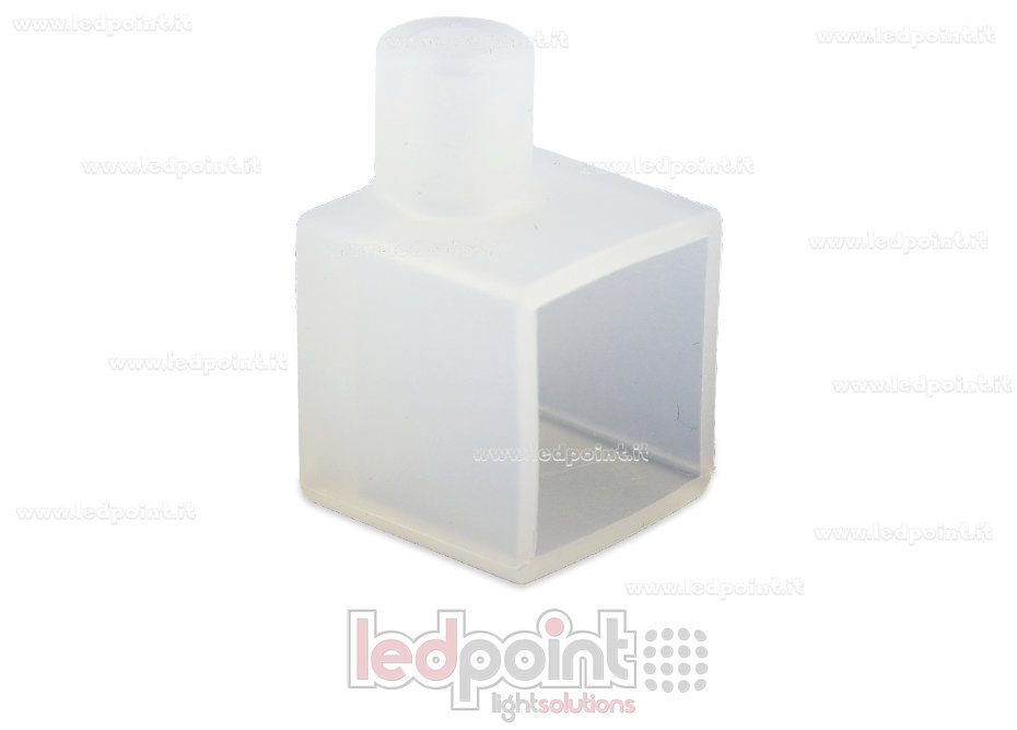 Embout de terminaison avec sortie latérale pour câble d'alimentation pour Néon Flex 12x12mm Embout de terminaison avec sortie latérale pour câble d'alimentation pour Néon Flex 12x12mm