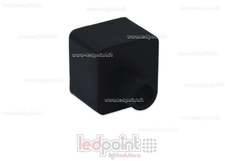 Embout terminal noir avec trou frontal pour câble d'alimentation pour Led Neon Flex 12x12mm Embout terminal noir avec trou frontal pour câble d'alimentation pour Led Neon Flex 12x12mm