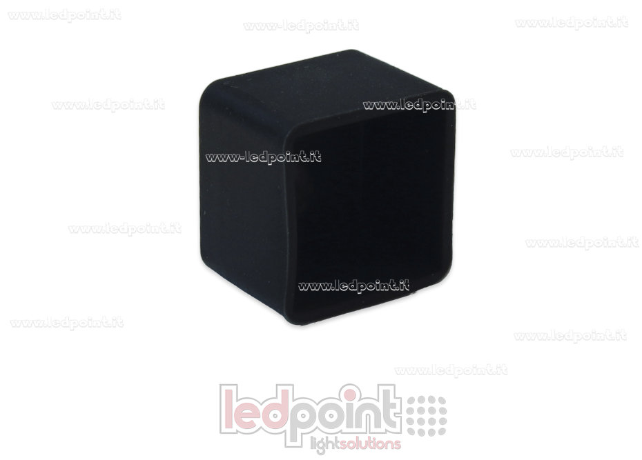 Embout terminal noir avec trou frontal pour câble d'alimentation pour Led Neon Flex 12x12mm Embout terminal noir avec trou frontal pour câble d'alimentation pour Led Neon Flex 12x12mm