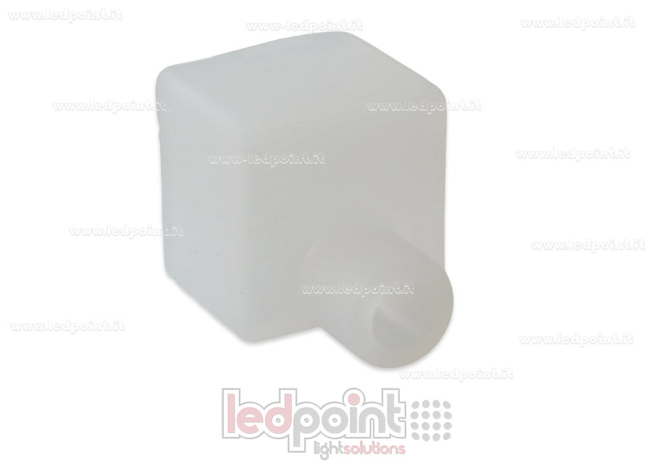 Embout terminal avec sortie frontale du câble d'alimentation pour Led Neon Flex 16x16mm