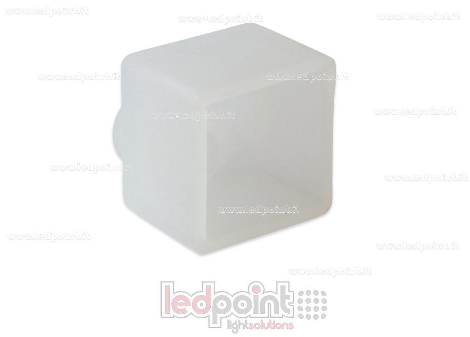 Embout terminal avec sortie frontale du câble d'alimentation pour Led Neon Flex 16x16mm