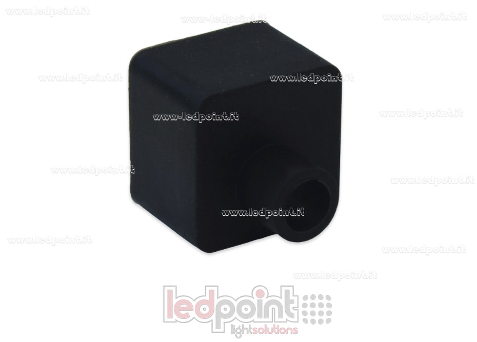 Embout terminal noir avec sortie frontale du câble d'alimentation pour Led Neon Flex 16x16mm Embout terminal noir avec sortie frontale du câble d'alimentation pour Led Neon Flex 16x16mm