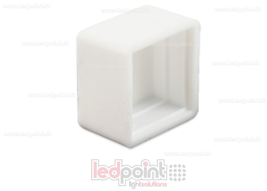 Embout blanc pour Led Neon Flex 10x10mm Embout blanc pour Led Neon Flex 10x10mm