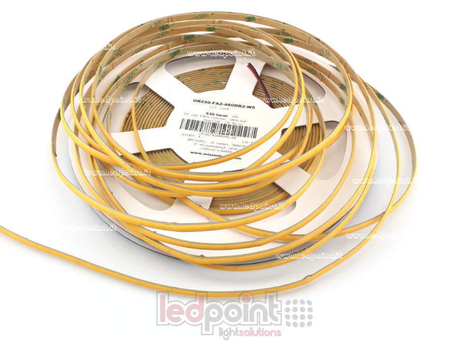 Ruban led COB 24V IP20 2500-2700K 480led/m