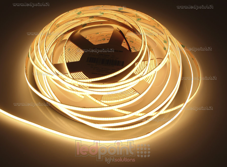 Ruban led COB 24V IP20 2500-2700K 480led/m