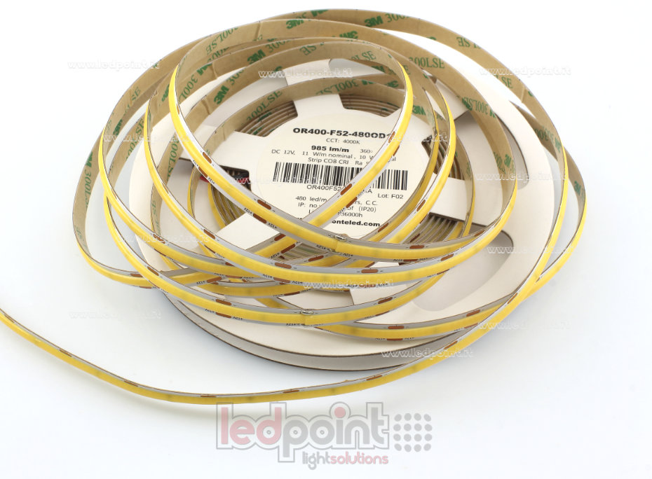 Ruban led COB 12V IP20 4000K 480led/m