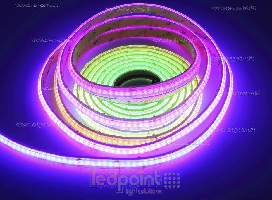 Ruban led COB 24V IP65 RGB+3000K 392+392led/m